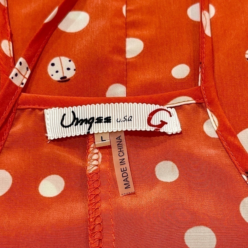 UMGEE, WOMENS CHIC, ADJUSTABLE SPAGHETTI STRAP TOP IN LIGHT RED. SIZE L - Picture 6 of 6
